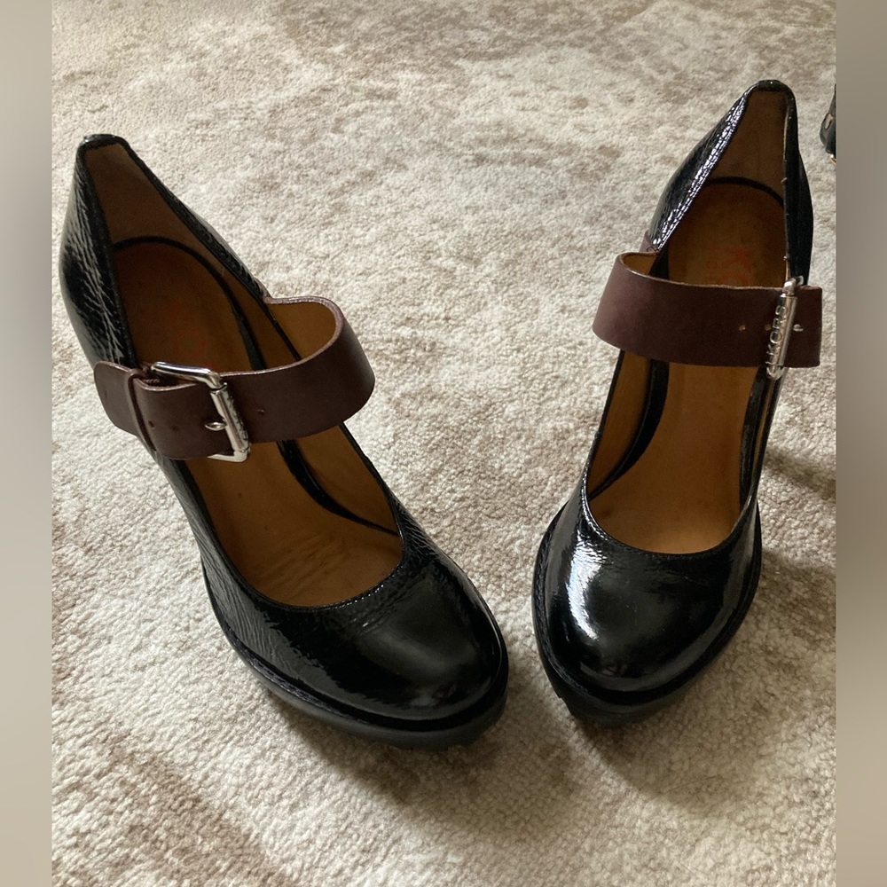 Michael Kors patent leather Mary Jane style pumps